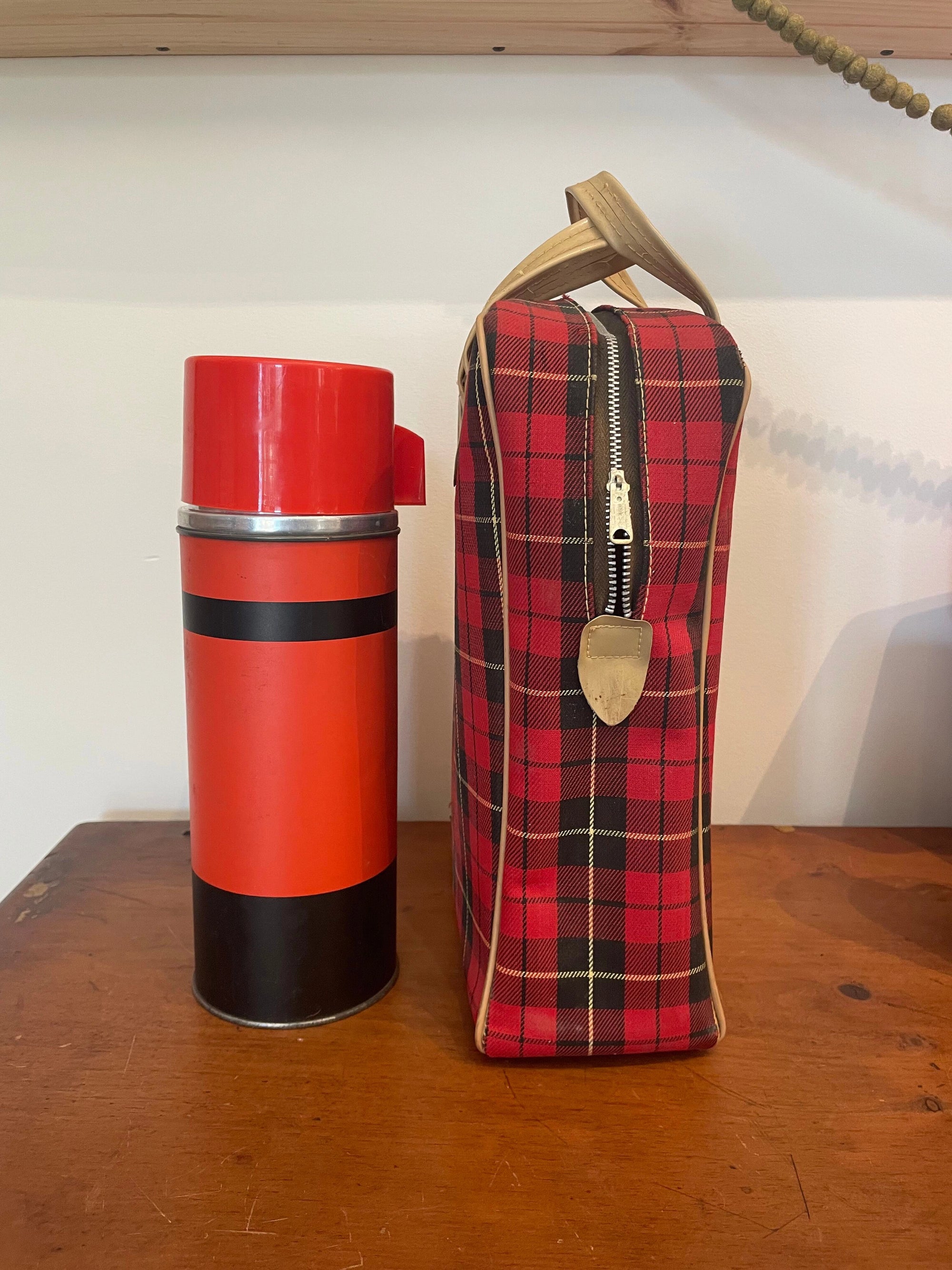 Vintage plaid deals thermos