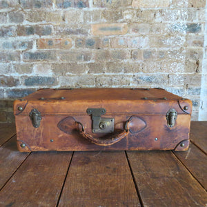 Premium Photo  Vintage wood colored brown suitcase on wooden table